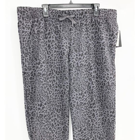 IDEOLOGY Women's Fleece Cheetah-Print Jogger Pants XXL Black Drawstring NWT - Picture 6 of 12